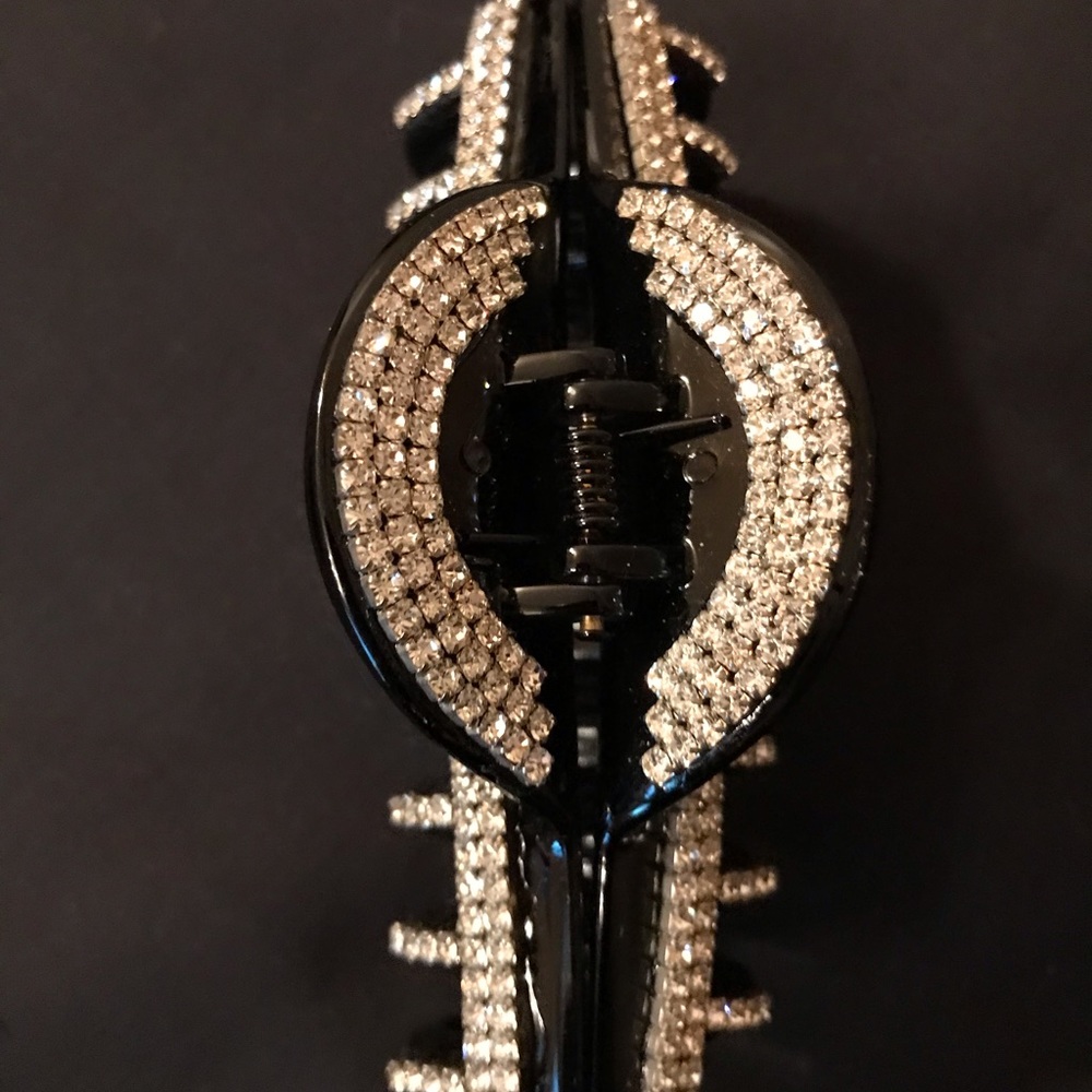 Black with rhinestones hair clip.